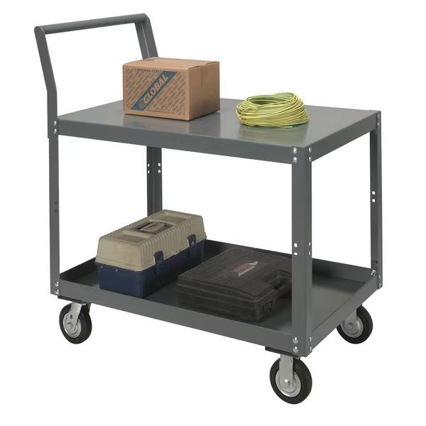 Two Shelf Unassembled Heavy Duty Service Cart, 1200 Lb. Capacity, 48L x 24W x 27H, Global Industrial, Mfr#: 752246